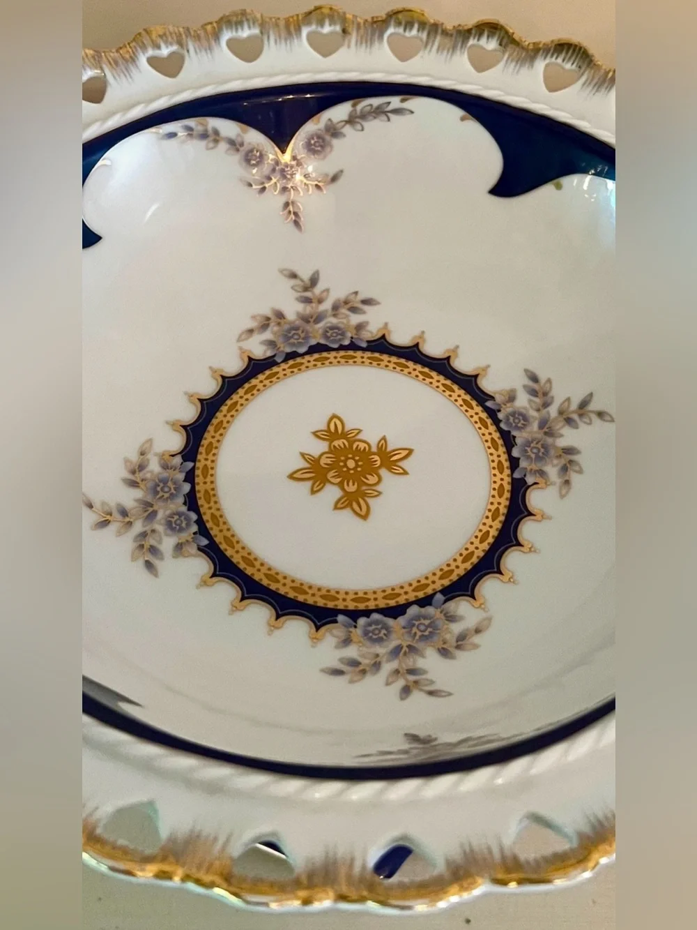 Firmamento Fine Italian 1980s Vintage Porcelain Pedestal Compote Bowl